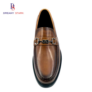 Reamy Stark-zapatos de cuero de vaca para <span class=keywords><strong>hombre</strong></span>, <span class=keywords><strong>mocasines</strong></span> formales con hebilla de <span class=keywords><strong>caballo</strong></span>, color marrón - Product Image 4