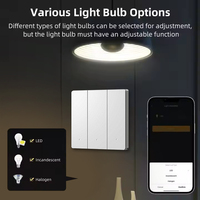 Nuovo Design 2025 Interruttore a Muro Intelligente B2 Zigbee con Pulsante Fisico, Solo Fase (Senza Neutro), Compatibile con App Tuya Smart Life, Relè Integrato, Vetro, 250V