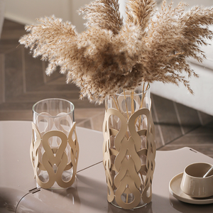 Portavaso in Pelle Intrecciata da Tavolo, Custodia per Bottiglie in Vetro, Decorazione per Casa e Hotel - Product Image 3