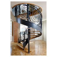 Escalier droit simple Prima Residential, marches en bois, escaliers avec garde-corps en verre/aluminium pour maison intérieure