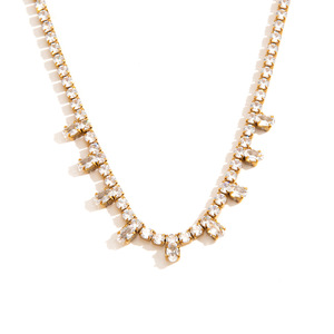 Zircon <b>Titanium</b> Steel Necklace For Women Luxury Geometric Design Party Jewelry Bezel Setting Stainless Steel Accessories - Product Image 4