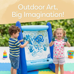 Caballete de Arte Inflable Gigante para Niños, Centro de Pintura Lavable para Exteriores con Pinturas, Pinceles y Esponjas para Niños de <span class=keywords><strong>3</strong></span> Años en Adelante - Product Image 3