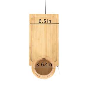 Bandeja de bambú para reposabrazos de sofá con portavasos, mesa auxiliar de madera para café, estante antideslizante, accesorio de almacenamiento para sala de estar - Product Image 5