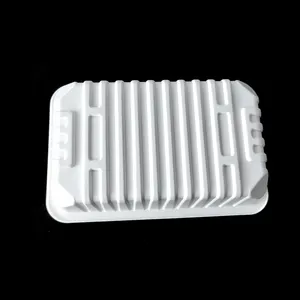 Vassoio per imballaggio di carne congelata bianca rettangolare in plastica PP con coperchio