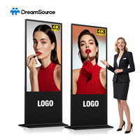 Layar Sentuh Android Windows 55 Inci, Kios Animasi 4K, Pemutar Iklan Totem, Signage Digital LCD Ultra Tipis untuk Pusat Perbelanjaan