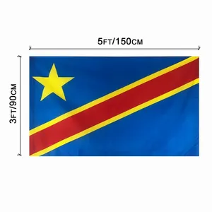 Bán sỉ cờ từ congo-Cờ Tất Cả Các Nước Lụa Màn Hình In Ấn Dr Congo Cờ