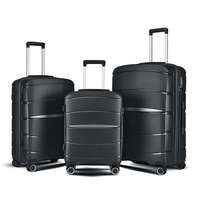Ensemble de bagages rigides durables 3 pièces avec roulettes pivotantes à 360 degrés, valises de voyage légères à roulettes pour les voyages d'affaires