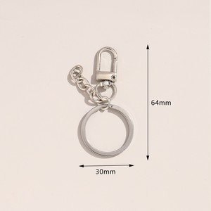 Metal Keychain Zinc Alloy Round 30mm <b>Ring</b> With Extension Chain For Bag Charm Jewelry <b>Accessory</b> - Product Image 2