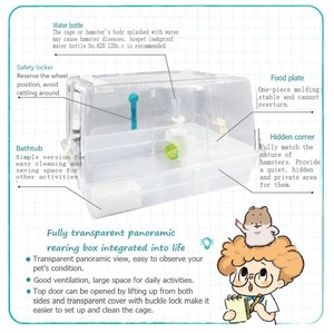 728-A ACEPET บ้านหนูแฮมสเตอร์แบบพาโนรามา กรงหนูแฮมสเตอร์และ Habitat กรงสัตว์เล็กโปร่งใสเต็มรูปแบบผลิตในไต้หวัน - Product Image 3