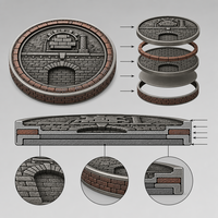 Pièce de monnaie commémorative personnalisée en alliage de zinc avec relief 3D, motif briques, style patrimoine, avec boîte de luxe, sans minimum de commande, vente en gros