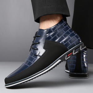 Chaussures bateau en cuir pour hommes, bout pointu, couleurs mélangées, semelle extérieure en caoutchouc imperméable, semelle intermédiaire en EVA, style coréen, mode automne - Product Image 2