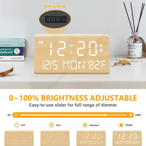 นาฬิกาปลุกดิจิตอล LED แบบตั้งโต๊ะรูปสามเหลี่ยมอเนกประสงค์ทันสมัยพร้อมจอแสดงอุณหภูมิและความชื้น ขายส่ง - Product Image 3