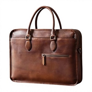 Sacoche pour ordinateur portable en cuir véritable personnalisable BS INTERNATIONAL, moderne, durable, légère, grande capacité, à porter à l'épaule - Product Image 2