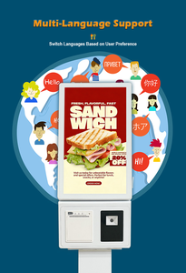 Kiosque de <span class=keywords><strong>paiement</strong></span> en libre-service 21,5 23,8 pouces Android 2+32G avec imprimante intégrée pour les restaurants de restauration rapide - Product Image 2