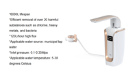 Purificateur d'eau pour comptoir de cuisine avec cartouche filtrante en fibre de carbone UF et KDF à 6 étapes, élimine le chlore, les métaux lourds et les bactéries