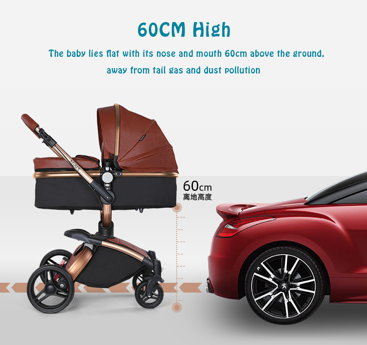 Fast Shipping Door To Door Luxury Baby Stroller 3 in 1 Folding bi-directional high landscape stroller baby pram china factory