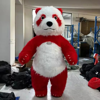 Costumes de panda gonflables géants roux et fourrés pour adultes, vente en gros, directement de l'usine à prix réduit