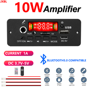 5.0 मिनी प्लास्टिक एम्पलीफायर बोर्ड mp3 डिकोडर मॉड्यूल usb tf x fm रेडियो माइक के नेतृत्व वाले रिमोट डीसी 3.7v-5v diy स्पीकर कार कार - Product Image 1