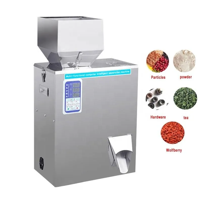 Hạt bột Vật liệu Trọng lượng đóng gói cân nặng và điền vào máy 10-100 gam cho hạt giống cà phê đậu thực phẩm Máy chiết rót