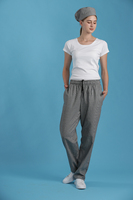 Mélange de coton et de polyester Pantalon de chef unisexe uniforme à carreaux confortables et amples Pantalon de chef Pantalon de chef