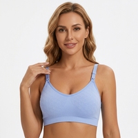 Soutien-gorge d'allaitement sans armatures, design push-up, fermeture à pression sur le devant, en nylon écologique, respirant, séchage rapide, pour la maternité, marque privée, OEKO TEX
