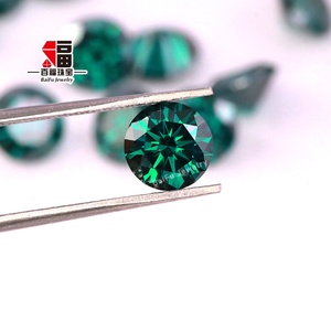 Baifu เครื่องประดับราคาโรงงานรอบหลวมสีเขียวเข้ม Moissanite หิน - Product Image 1