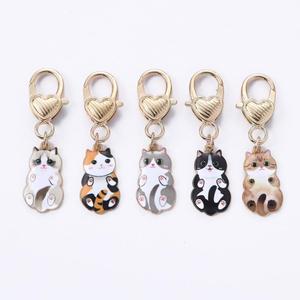 LLavero personalizado cadenas de Metal esmalte artesanía lindo Kawaii perro pata anillos mascota bolsa colgante para mujer regalo - Product Image 1