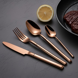 Ensemble de couverts en acier inoxydable durable pour mariage, fourchettes et cuillères polies à la miroir, vente en gros - Product Image 1