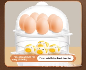 Cuiseur à œufs électrique multifonctionnel <span class=keywords><strong>mini</strong></span> en acier inoxydable à double couche pour hôtel et usage domestique, petit appareil électroménager - Product Image 2