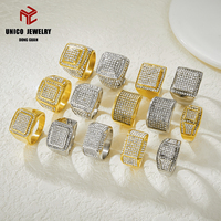 Bague Tête de Cheval en Acier Inoxydable Plaqué Or avec Diamants, Style Hip Hop Tendance pour Hommes