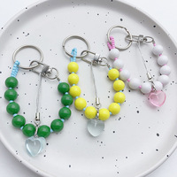 Portable Silicone Porte-clés Bracelet Maison Voiture Perlé Porte-clés Bracelet pour Femmes Hommes Porte-clés