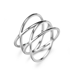 Trendy and creative multi-line hollowed-out <b>ring</b> for women, a niche fashion <b>titanium</b> steel index finger <b>ring</b>, a popular item in - Product Image 5