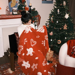 Manta de Sofá de Terciopelo con Diseño Navideño, 130x160cm, Tejida, Rectangular, para Uso en Invierno, Color Kuris - Product Image 4