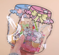 Sachet refermable transparent en forme de bocal Mason découpé au laser pour bonbons, biscuits et petits cadeaux