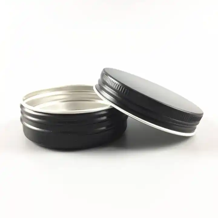 Aluminum Round Storage Jars Pots Screw Lid Metal Tins Travel Tins