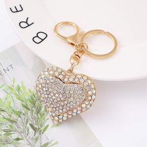 Heart Rhinestone Zinc Alloy <b>Keychain</b> Crystal Pendant Bag Charm <b>Car</b> Accessory Halloween Gift - Product Image 5