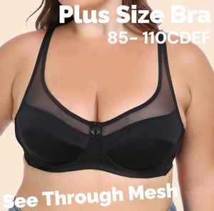 Sujetador con aros ultrafinos para busto grande - <span class=keywords><strong>Copa</strong></span> completa, soporte suave, tirantes ajustables, malla y talla grande británica (85-110CDEF) - Product Image 3