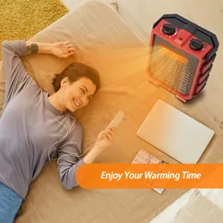 1500w/750w फास्ट हीटिंग सुरक्षा दूध घर उपयोगिता स्थान प्रशंसक हैंडल के साथ पोर्टेबल मिनी इलेक्ट्रिक गैरेज हीटर - Product Image 6