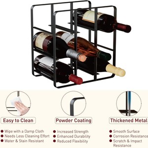 Luxury wine rack/display shelf with diamond-shaped compartments for home use, slanted placement of wine bottles for storage. - Product Image 4