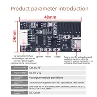 Controlador de Tiras LED Lededit a Todo Color WS2811 SK6812, Software Programable con Efectos de Texto Desplazable, Patrones DIY, 5V 12V