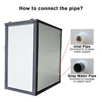 Toilette portable écologique préfabriquée pour les chantiers de construction de camping en plein air utilisation d'urgence et système d'eau chaude du parc