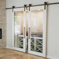 DAIYA Canada porte de grange en verre coulissante avec verre trempé