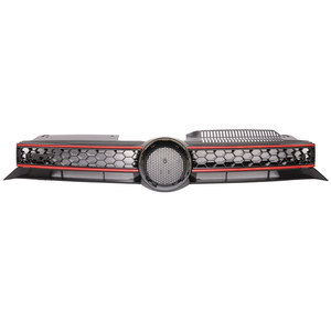 ฐาน MK6กอล์ฟสำหรับ2010-2014 VW 5Dr เจ็ทต้าสไตล์ GTI รังผึ้งสีดำตาข่ายตกแต่งสีแดงโลโก้ - Product Image 1