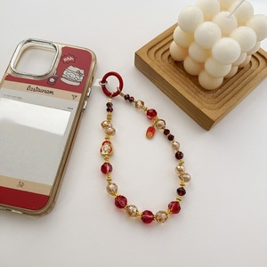 Catenella per Telefono con Gatto Portafortuna Maneki Neko, Braccialetto Corto con Perline e Cristalli Feng Shui, Cordino da Polso - Product Image 6