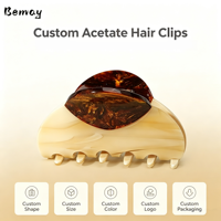 Pince à cheveux Bemay personnalisée style coréen, motif grain de bois, en acétate moyen, pour femme, mode automne-hiver, pince requin