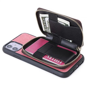 Funda de teléfono con cremallera de Color sólido 2025 para <span class=keywords><strong>iPhone</strong></span> 17 16 15 14 13 12 11 Pro Max <span class=keywords><strong>SE</strong></span> X XR XS MAX, tarjetero, funda trasera - Product Image 3
