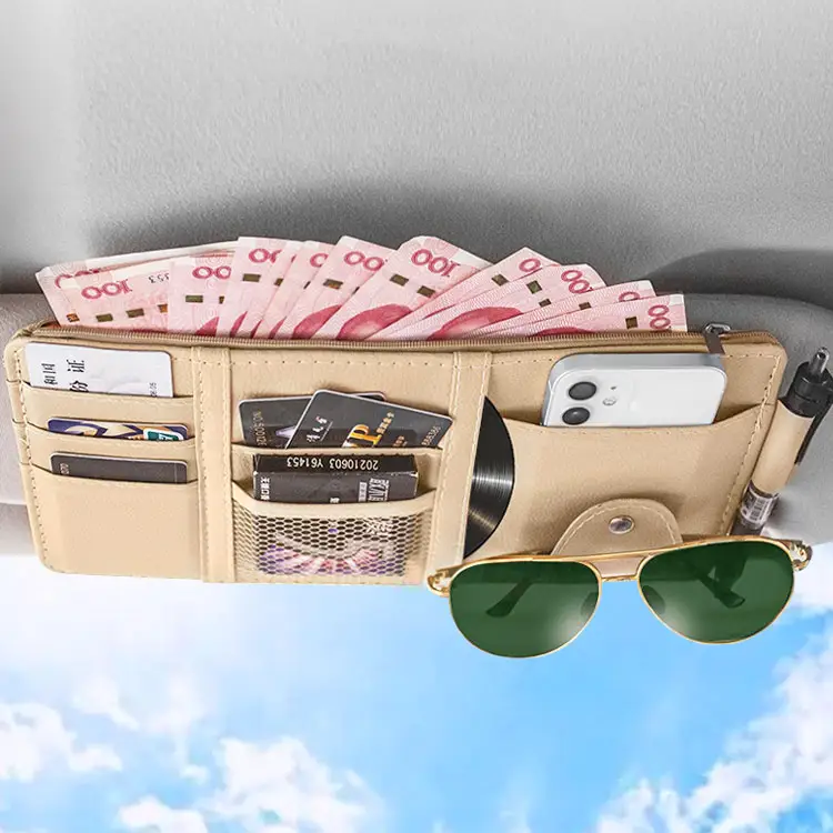 Araba styling siperliği organizatör oto güneşlik çanta güneş gözlüğü tutucu kart düzenleyici bilet cep kalemlik araba organizatör