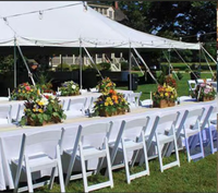 Chaise de jardin pliante extérieure imperméable blanche en résine PP confortable avec sac souple pour la location de mariage et l'utilisation en entrepôt