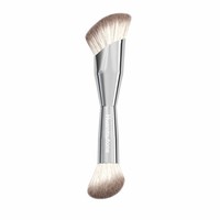 Ensemble de pinceaux de maquillage à double extrémité, manche chromé, poils en fibres végétales, pinceau cosmétique pour le visage et les yeux