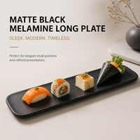 Plateau rectangulaire noir de 30,5 cm, résistant aux chocs, en résine mélamine de qualité alimentaire, écologique, passe au lave-vaisselle, ensemble de plateaux de service